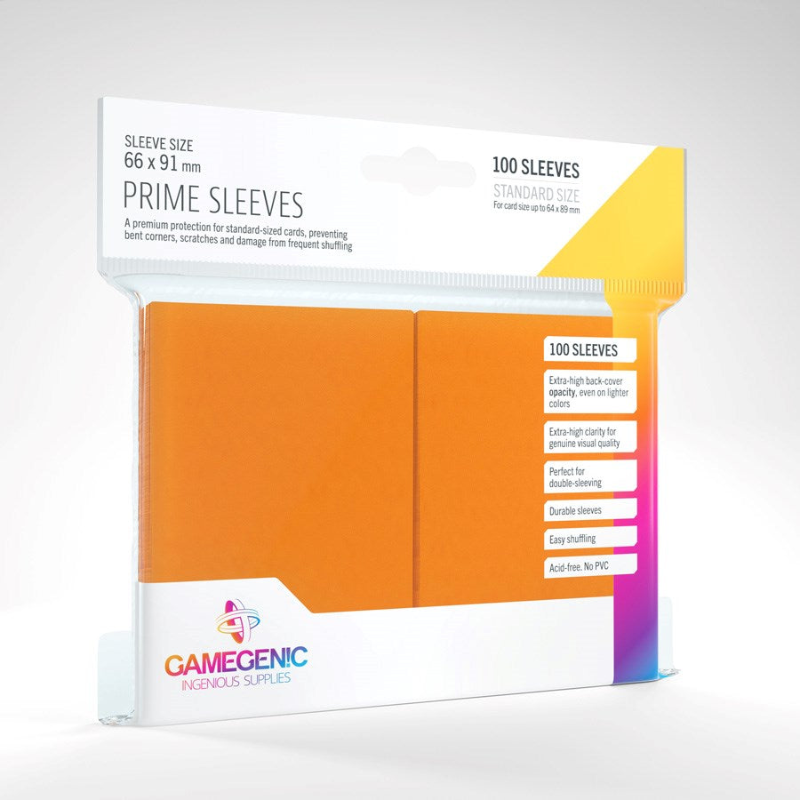 GameGenic Prime Sleeve - Standard Size - Orange (100-Pack)