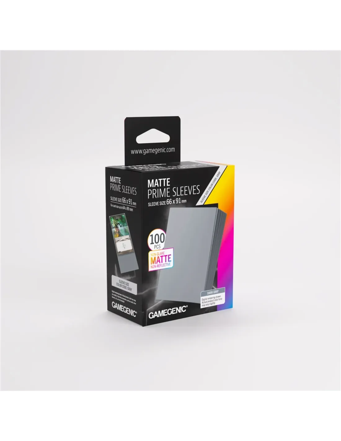 Gamegenic Matte Prime Card Sleeves - Dark Gray (66mm x 91mm) (100 Sleeves Per Pack)