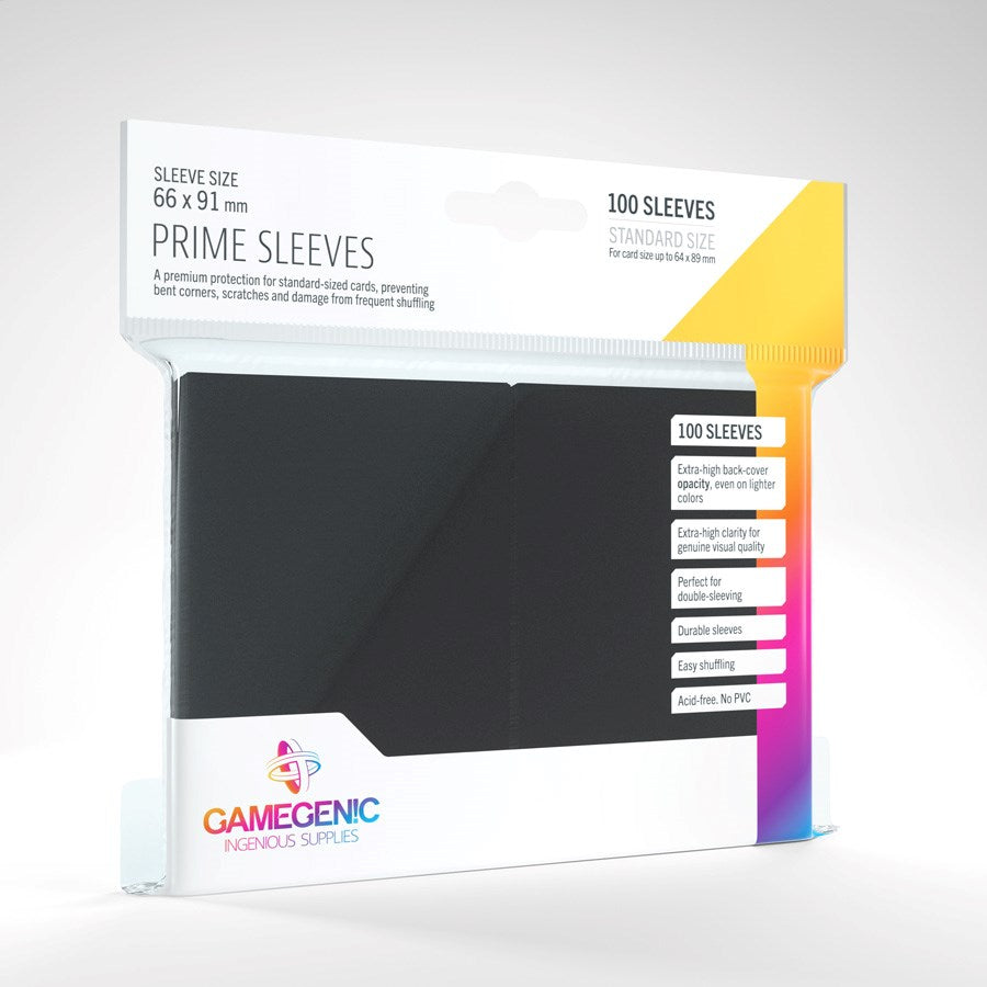 GameGenic Prime Sleeve - Standard Size - Black (100-Pack)