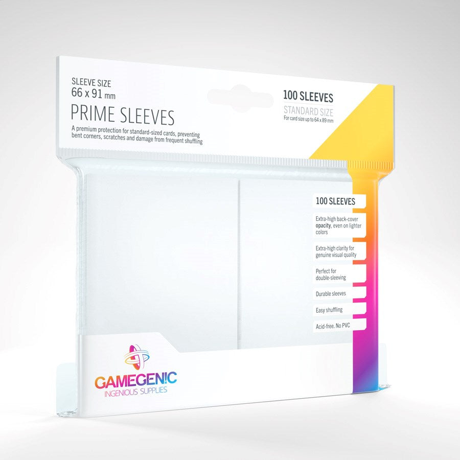 GameGenic Prime Sleeve - Standard Size - White (100-Pack)