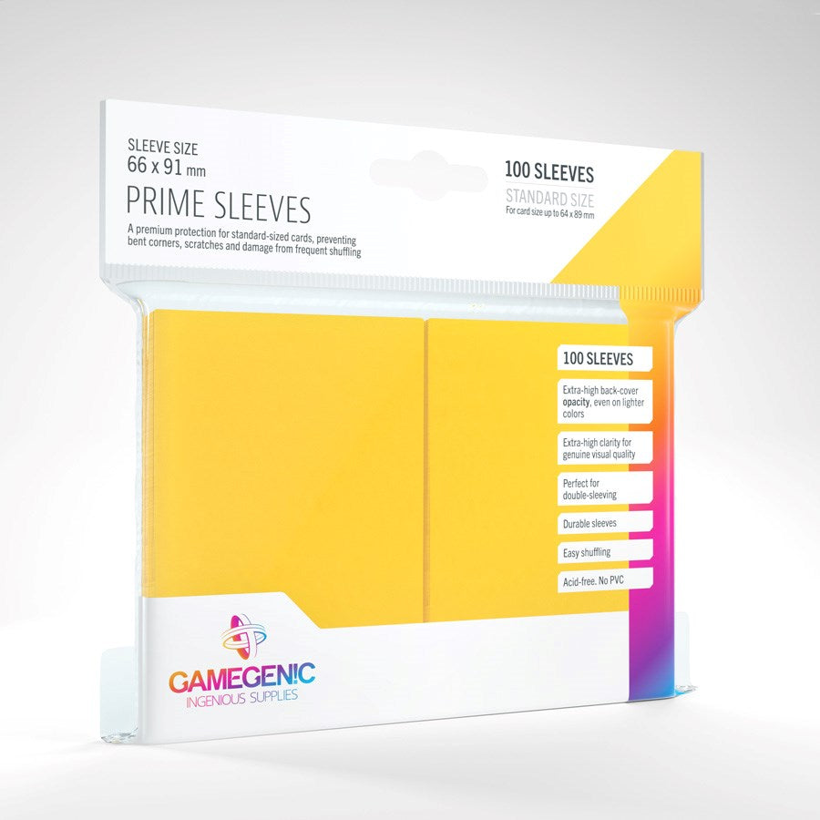 GameGenic Prime Sleeve - Standard Size - Yellow (100-Pack)