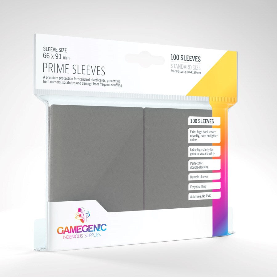 GameGenic Prime Sleeve - Standard Size - Dark Gray (100-Pack)