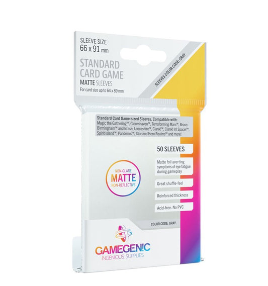 GameGenic Matte Board Game Sleeves - Standard Card Game (50-Pack)