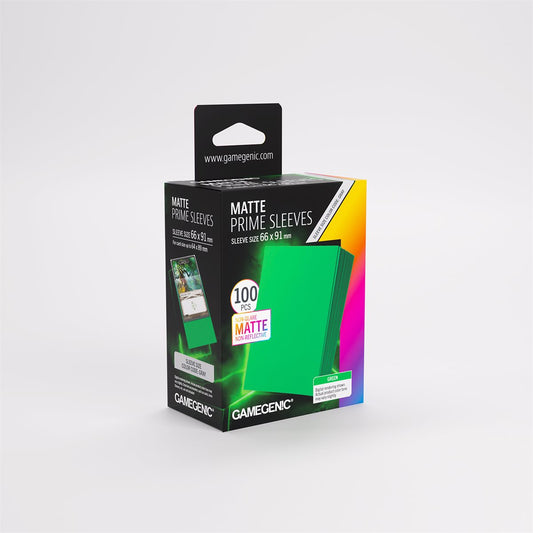 Gamegenic Matte Prime Card Sleeves - Green (66mm x 91mm) (100 Sleeves Per Pack)