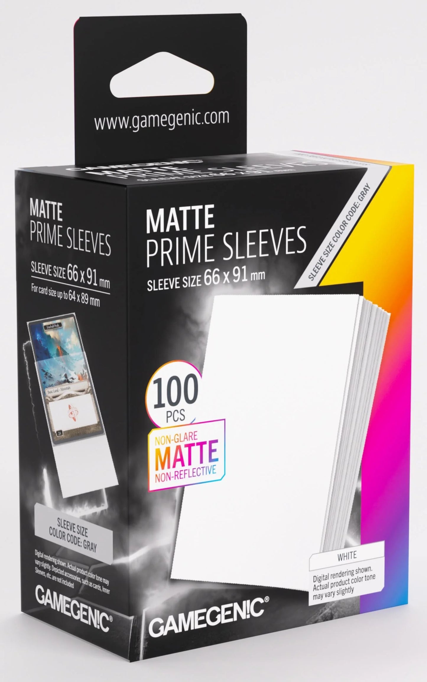 Gamegenic Matte Prime Card Sleeves - White (66mm x 91mm) (100 Sleeves Per Pack)
