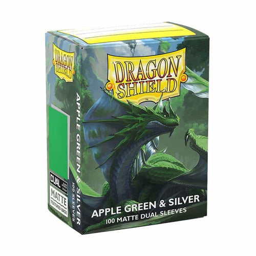 Dragon Shield Dual Matte Standard Sleeves - Apple Green & Silver (100 Pack) [100]