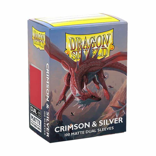 Dragon Shield Dual Matte Standard Sleeves - Crimson & Silver (100 Pack) [100]