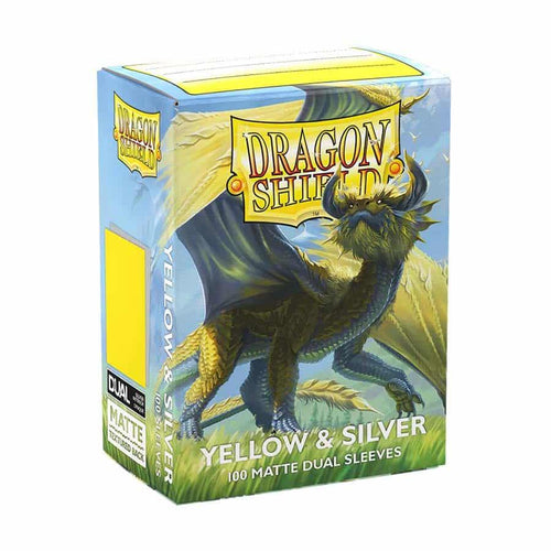 Dragon Shield Dual Matte Standard Sleeves - Yellow & Silver (100 Pack) [100]