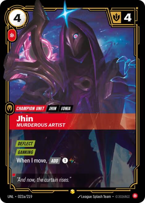 Jhin - Murderous Artist (Alternate Art) [UNL - 022a/219]