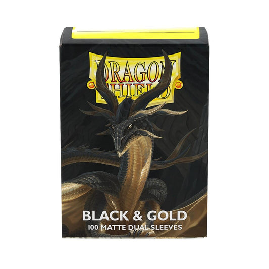 Dragon Shield Dual Matte Standard Sleeves - Black & Gold (100-Pack)