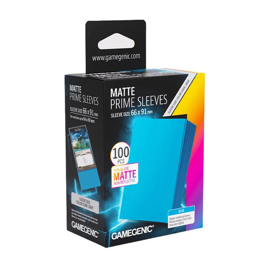 Gamegenic Matte Prime Card Sleeves - Blue (66mm x 91mm) (100 Sleeves Per Pack)