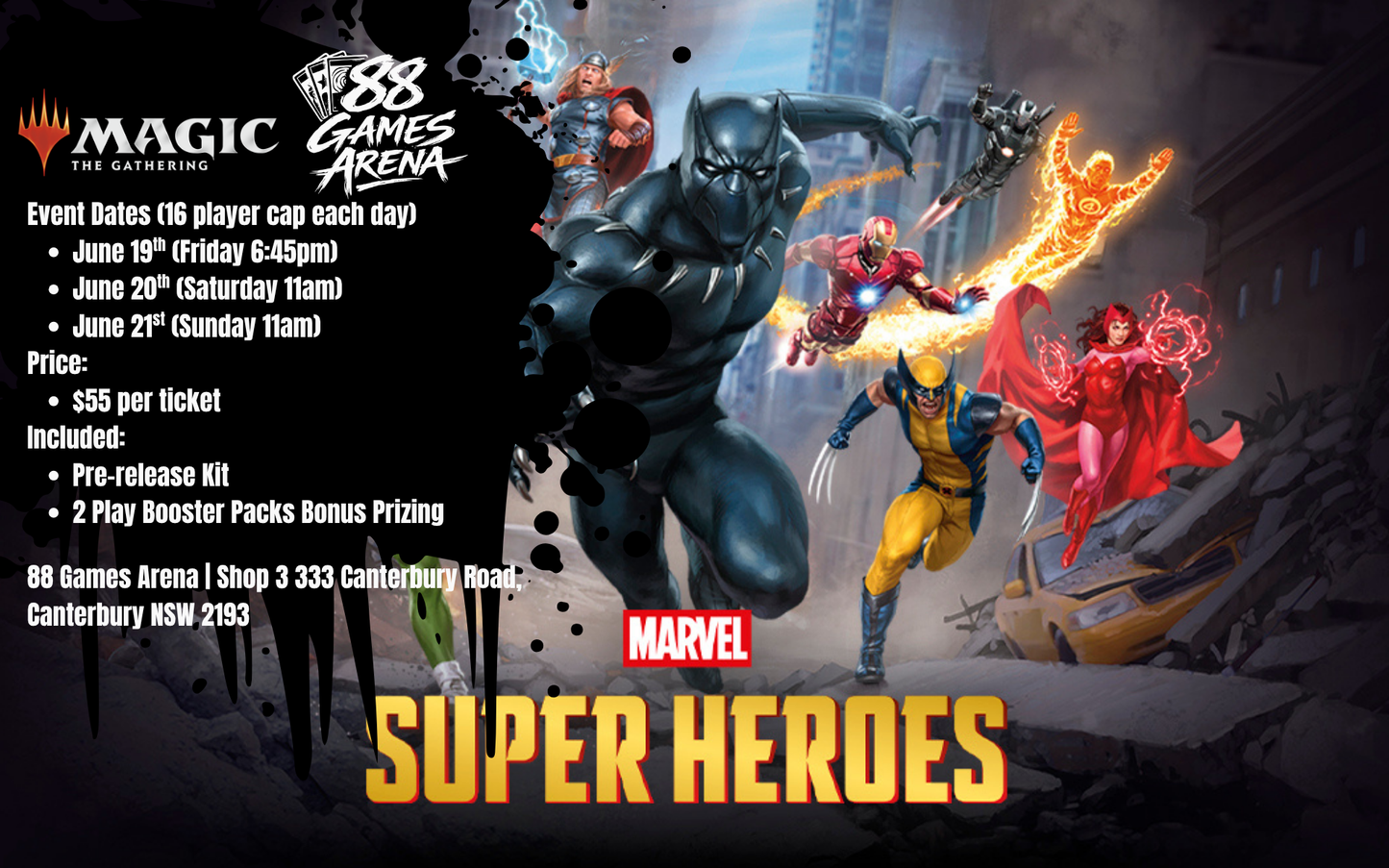 MTG UB Marvel Super Heroes Pre-Release Entry Ticket | In-Store Only
