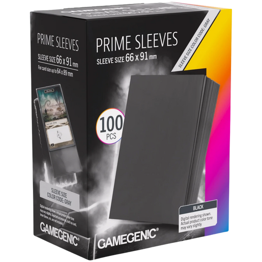 Gamegenic Prime Card Sleeves - Black (66mm x 91mm) (100 Sleeves Per Pack)