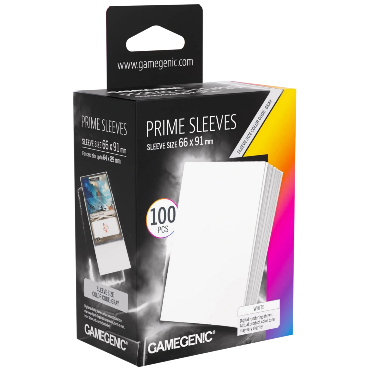Gamegenic Prime Card Sleeves - White (66mm x 91mm) (100 Sleeves Per Pack)