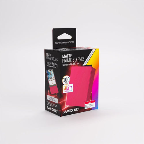 Gamegenic Matte Prime Card Sleeves - Red (66mm x 91mm) (100 Sleeves Per Pack)