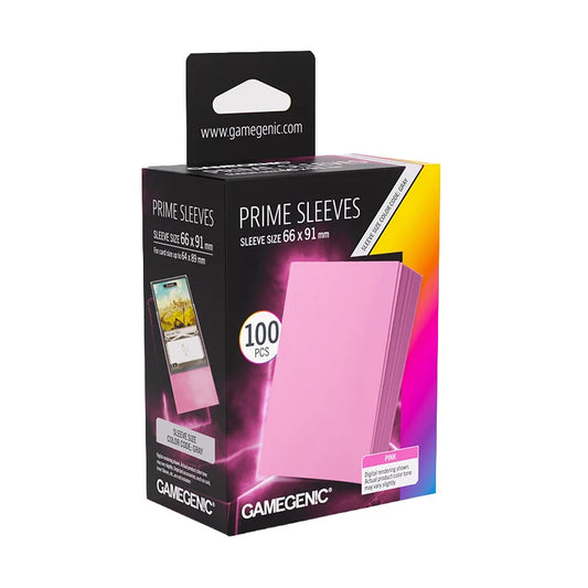 Gamegenic Prime Card Sleeves - Pink (66mm x 91mm) (100 Sleeves Per Pack)