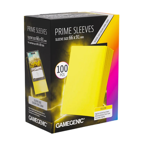 Gamegenic Prime Card Sleeves - Yellow (66mm x 91mm) (100 Sleeves Per Pack)