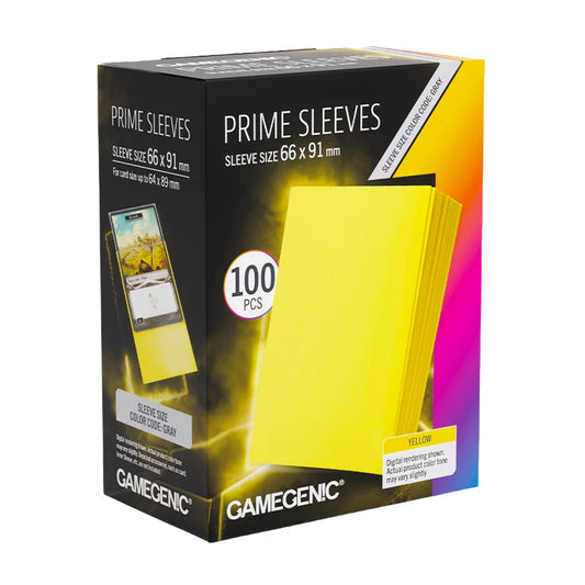 Gamegenic Prime Card Sleeves - Yellow (66mm x 91mm) (100 Sleeves Per Pack)